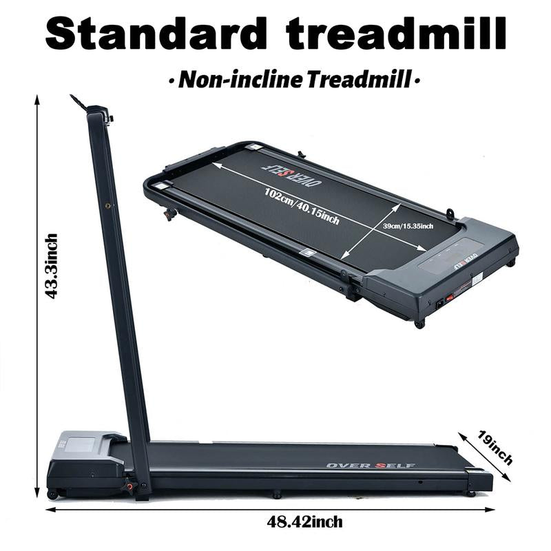【#Outdoorfun】Over SELF Walking Pad Treadmill, Portable Folding Treadmill with Handle Remote Control, under Desk Treadmill Easy Storage Home Gym Fitness Equipment Workout Gear
