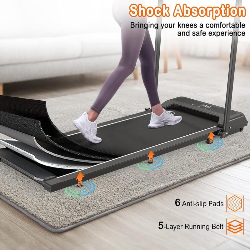【#Outdoorfun】Over SELF Walking Pad Treadmill, Portable Folding Treadmill with Handle Remote Control, under Desk Treadmill Easy Storage Home Gym Fitness Equipment Workout Gear