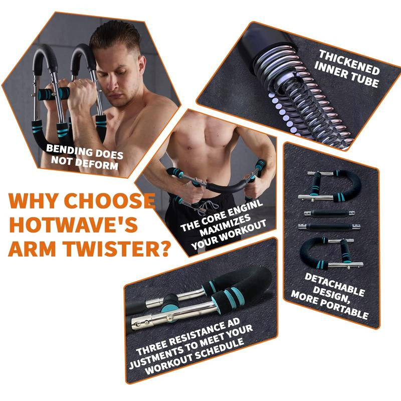 HOTWAVE Arm Trainer, Adjustable Chest Workout Equipment, Arm Trainer for Men, Chest Trainer for Men, Shoulder Muscle Training, Portable Spring Resistance Home Fitness Equipment Outdoorfun
