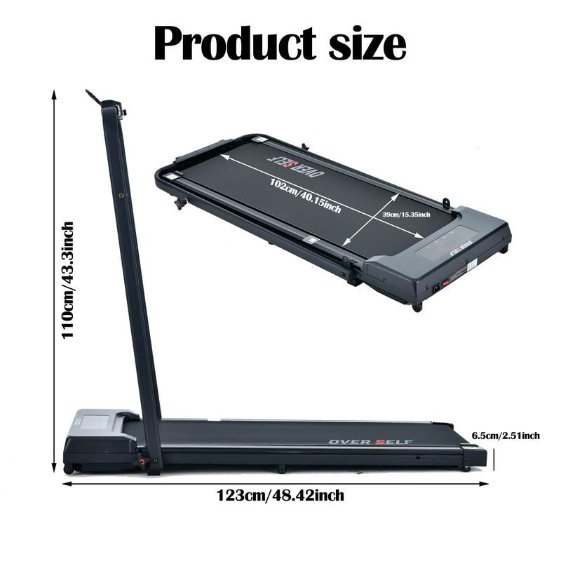 【#Outdoorfun】Over SELF Walking Pad Treadmill, Portable Folding Treadmill with Handle Remote Control, under Desk Treadmill Easy Storage Home Gym Fitness Equipment Workout Gear