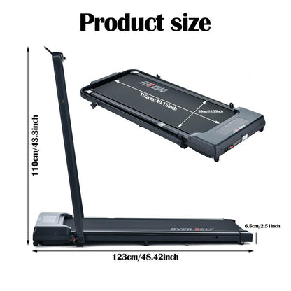 【#Outdoorfun】Over SELF Walking Pad Treadmill, Portable Folding Treadmill with Handle Remote Control, under Desk Treadmill Easy Storage Home Gym Fitness Equipment Workout Gear