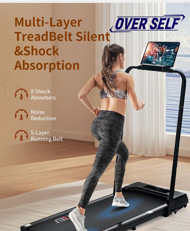 【#Outdoorfun】Over SELF Walking Pad Treadmill, Portable Folding Treadmill with Handle Remote Control, under Desk Treadmill Easy Storage Home Gym Fitness Equipment Workout Gear