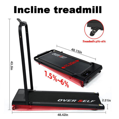 【#Outdoorfun】Over SELF Walking Pad Treadmill, Portable Folding Treadmill with Handle Remote Control, under Desk Treadmill Easy Storage Home Gym Fitness Equipment Workout Gear